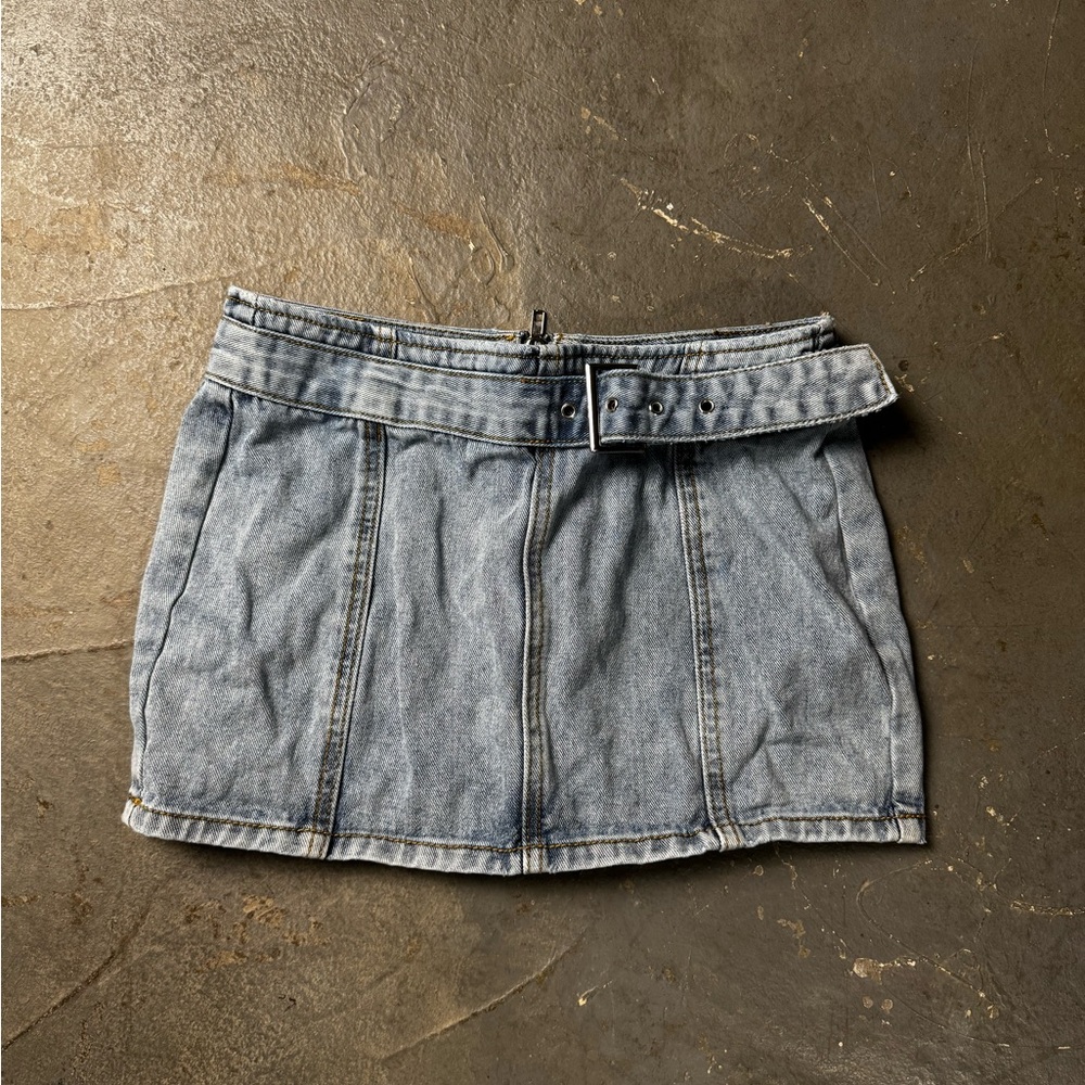 PrettyLittleThing Blue Denim Mini Skirt